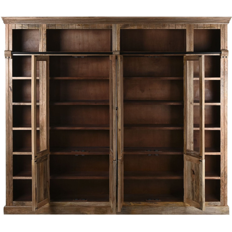 Bibliothèque manguier verre et métal...