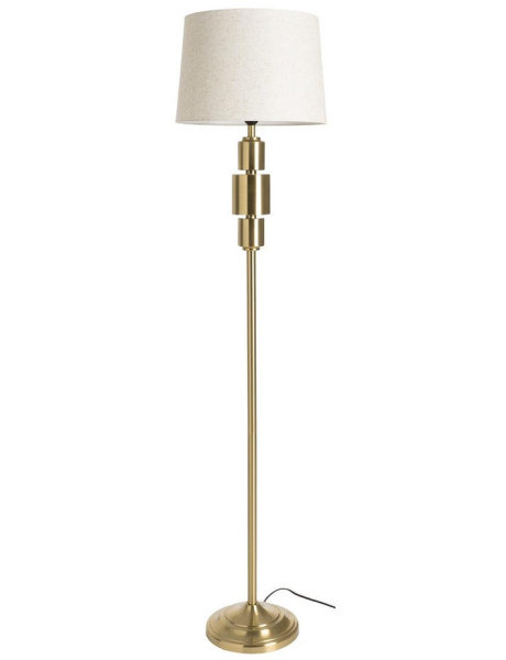 Lampadaire doré en métal avec abat-jour en lin 160 cm...