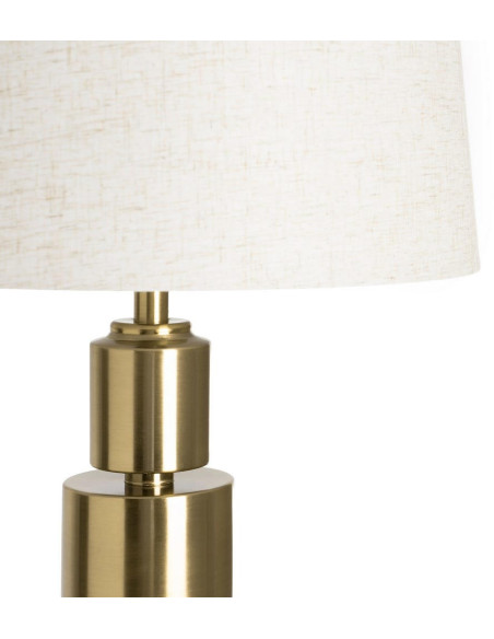 Lampadaire doré en métal avec abat-jour en lin 160 cm Héliandre