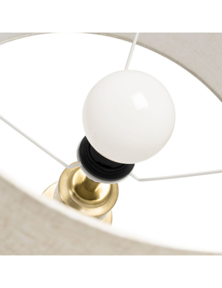 Lampadaire doré en métal avec abat-jour en lin 160 cm Héliandre