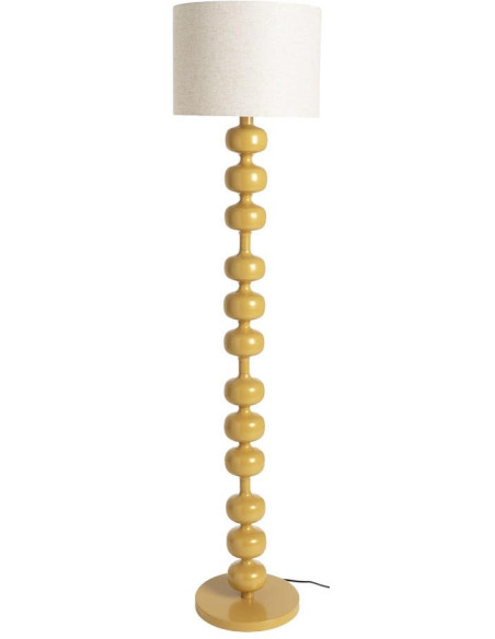 Lampadaire moutarde en métal avec abat-jour tissu 154 cm Almérine