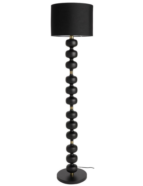 Lampadaire noir en métal avec abat-jour en lin 154 cm...