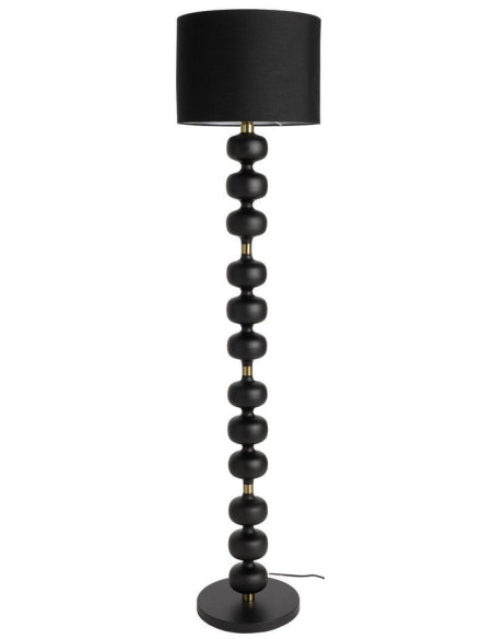 Lampadaire noir en métal avec abat-jour en lin 154 cm Almérine