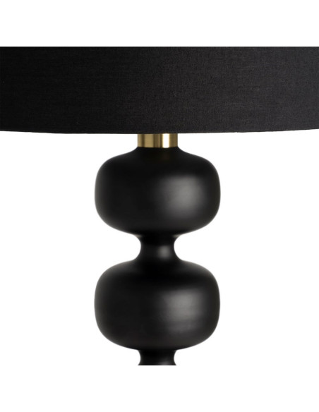 Lampadaire noir en métal avec abat-jour en lin 154 cm Almérine