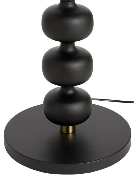 Lampadaire noir en métal avec abat-jour en lin 154 cm Almérine