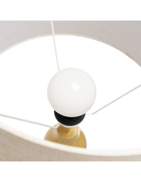 Lampadaire noir en métal avec abat-jour en lin 154 cm Almérine