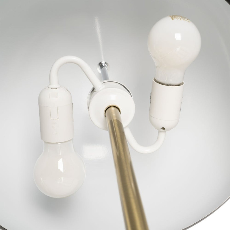Lampadaire noir et doré en métal avec...