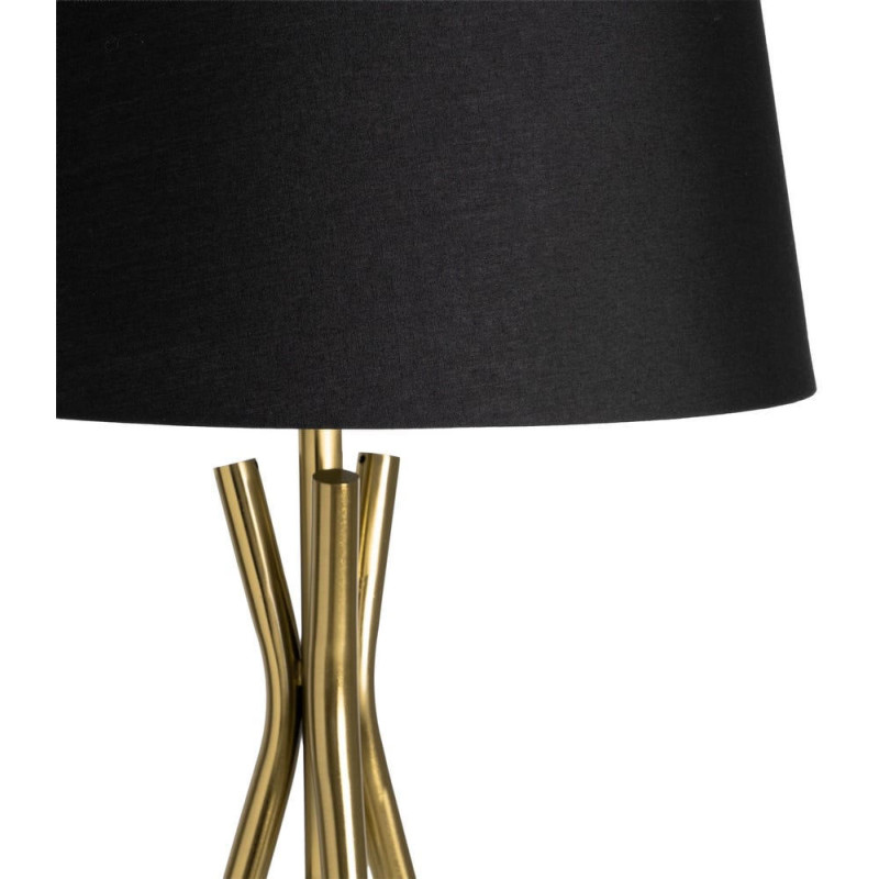 Lampadaire trépied noir et doré avec...