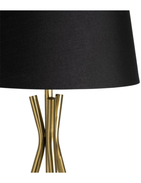 Lampadaire trépied noir et doré avec abat-jour 159 cm Brévalis
