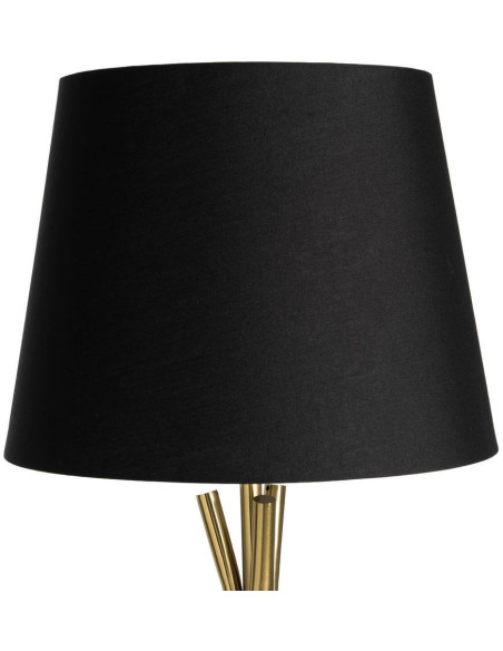 Lampadaire trépied noir et doré avec abat-jour 159 cm Brévalis