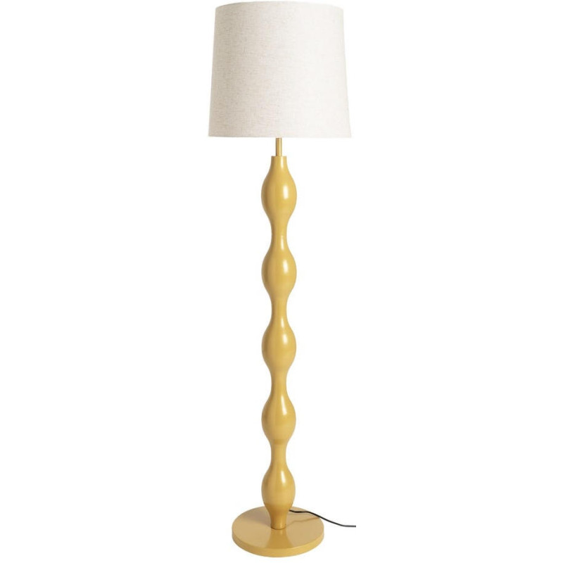 Lampadaire moutarde en métal avec...