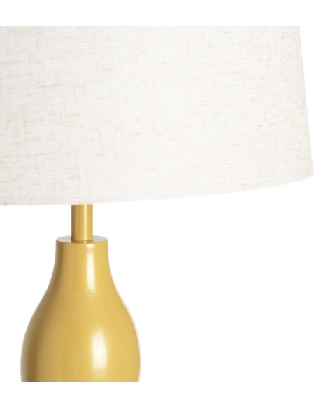 Lampadaire moutarde en métal avec abat-jour en lin 155,5 cm Elyndra