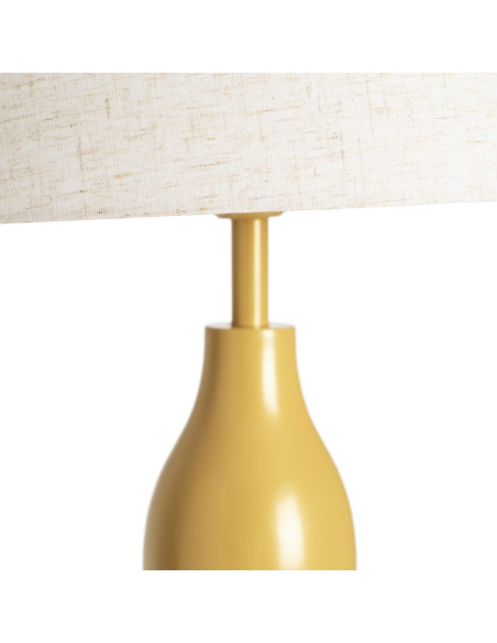 Lampadaire moutarde en métal avec abat-jour en lin 155,5 cm Elyndra