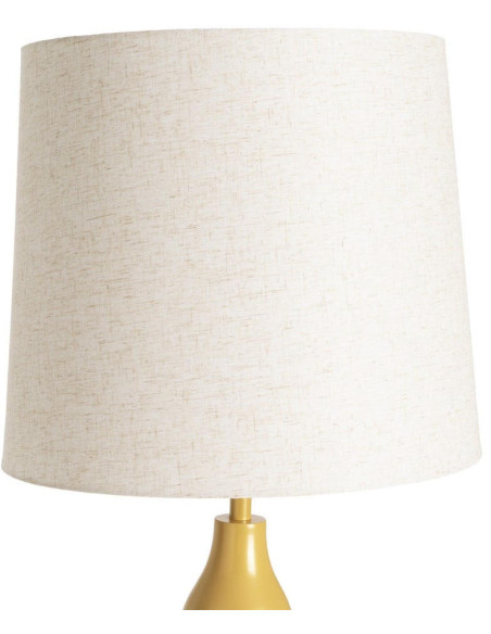 Lampadaire moutarde en métal avec abat-jour en lin 155,5 cm Elyndra