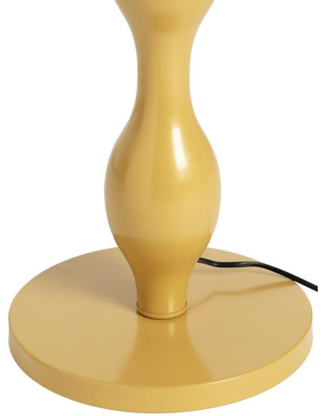 Lampadaire moutarde en métal avec abat-jour en lin 155,5 cm Elyndra