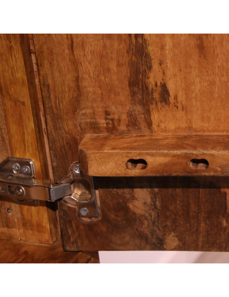 Bibliothèque en bois de manguier 2 portes 80 cm Kavella