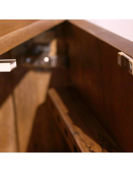 Bibliothèque en bois de manguier 2 portes 80 cm Kavella