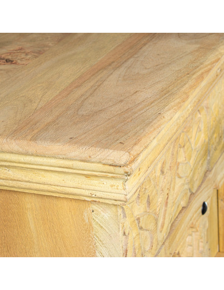 Armoire en bois de manguier sculptée 2 portes 180 cm Virelda