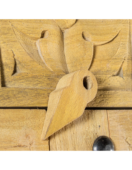 Armoire en bois de manguier sculptée 2 portes 180 cm Virelda
