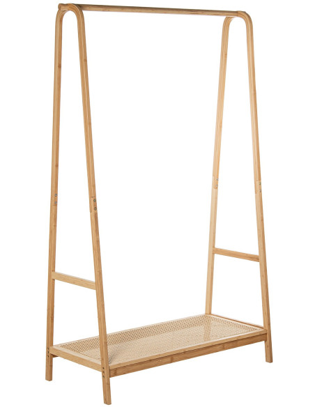 Portant à vêtements en bambou cannage 170 cm Vesara