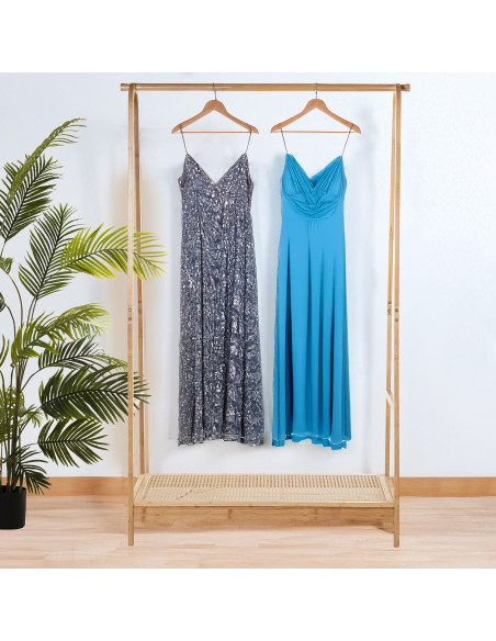 Portant à vêtements en bambou cannage 170 cm Vesara