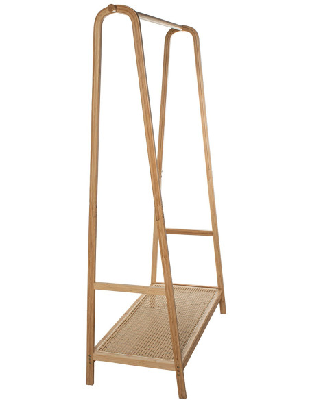 Portant à vêtements en bambou cannage 170 cm Vesara