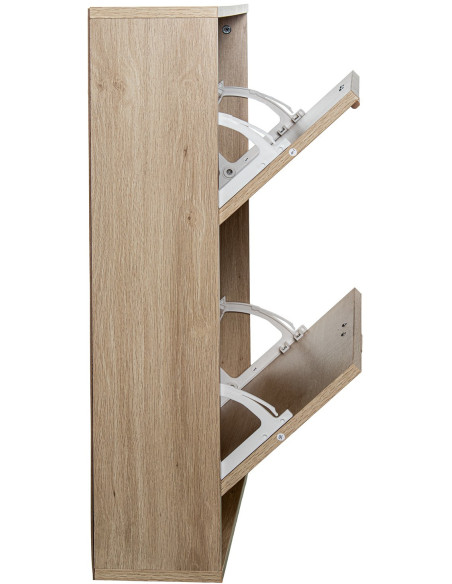 Meuble à chaussures cannage 2 portes abattantes 60 cm Evarine