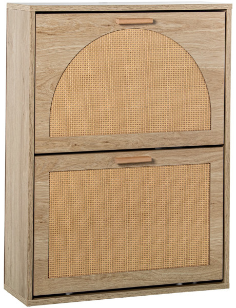 Meuble à chaussures cannage 2 portes abattantes 60 cm...