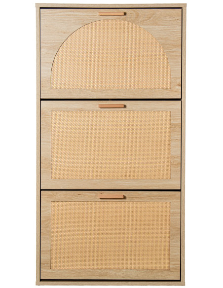 Meuble à chaussures cannage 3 portes abattantes 115 cm Evarine