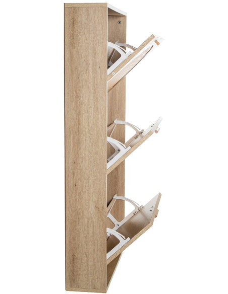 Meuble à chaussures cannage 3 portes abattantes 115 cm Evarine