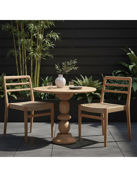 Table de jardin ronde en teck 69 cm Tao