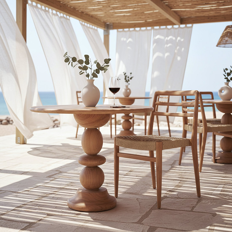 Table de jardin ronde en teck 69 cm Tao
