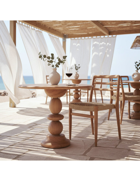 Table de jardin ronde en teck 69 cm Tao