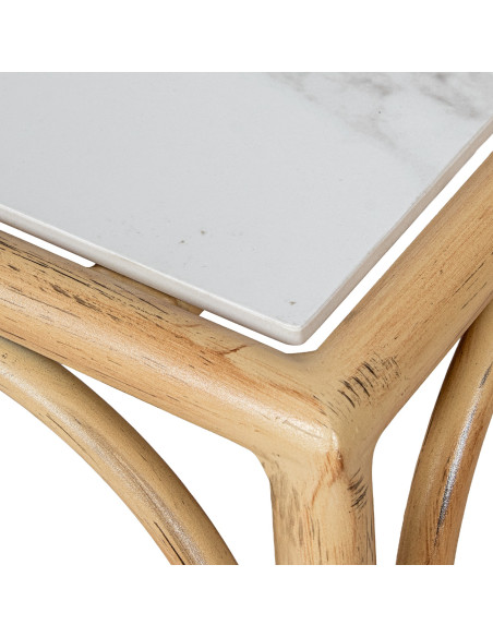 Salon de jardin 5 places aluminium rotin naturel Sand Coast