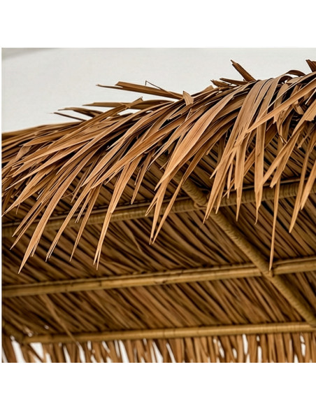 Balancelle de jardin toit tropical acier rotin 112x105x160 cm Soreva