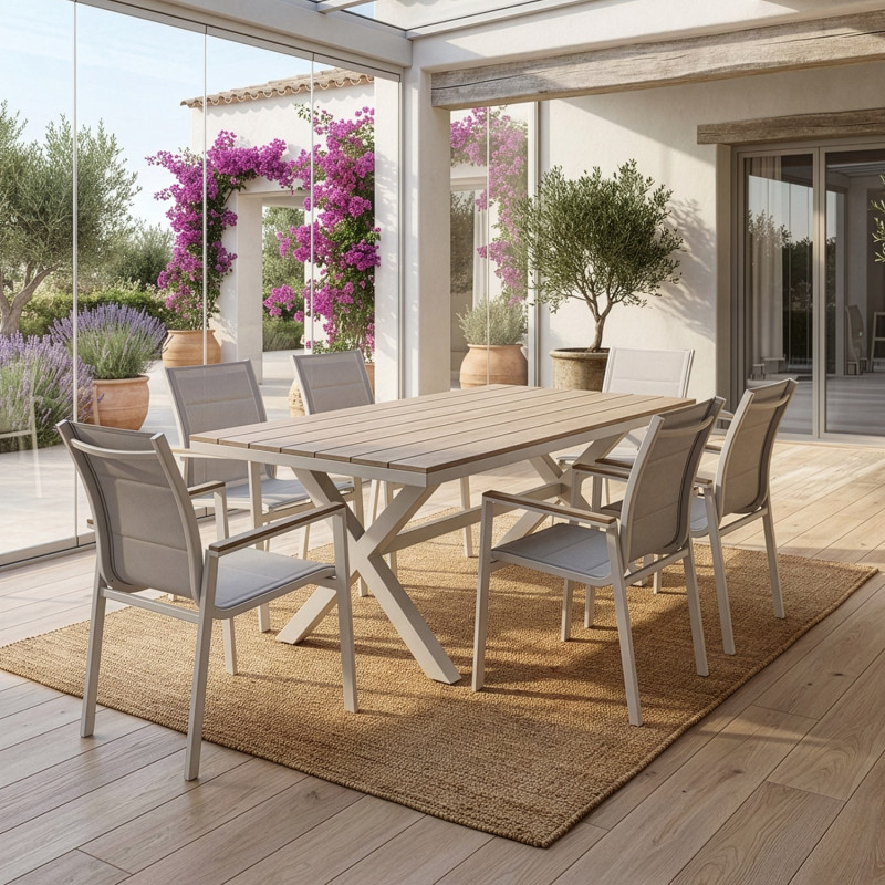 Ensemble repas jardin 6 places...