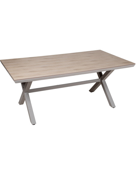 Ensemble repas jardin 6 places aluminium polywood Calyra