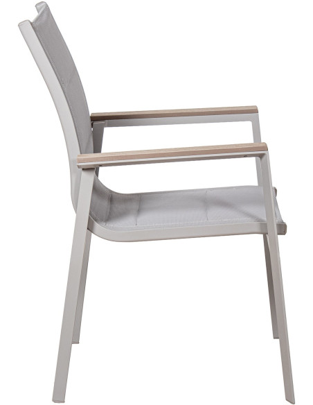 Ensemble repas jardin 6 places aluminium polywood Calyra