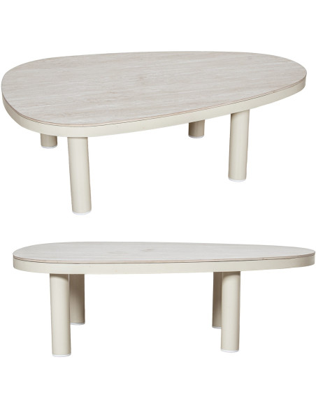 Salon de jardin modulable d’angle aluminium corde avec table Virelia