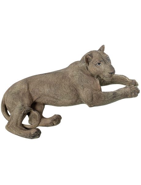 Statue lionne couchée en résine 81 cm Avelora