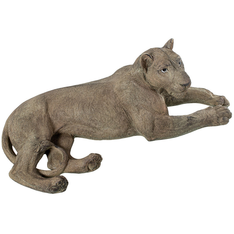 Statue lionne couchée en résine 81 cm...
