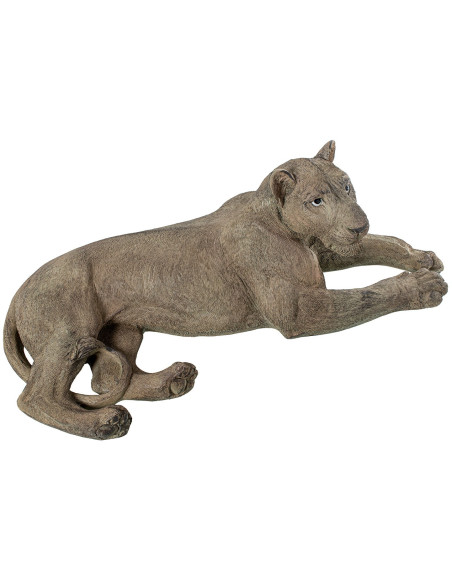 Statue lionne couchée en résine 81 cm Avelora