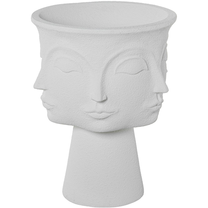 Cache-pot extérieur 3 visages blanc...
