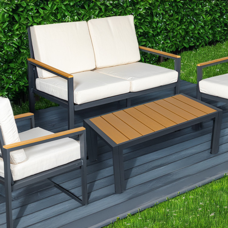 Salon de jardin aluminium anthracite...