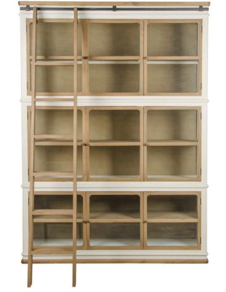 Vitrine bibliothèque bois et verre 180x45x240 cm Velmora