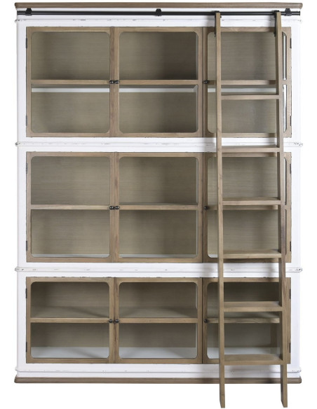 Vitrine bibliothèque bois et verre 180x45x240 cm Velmora