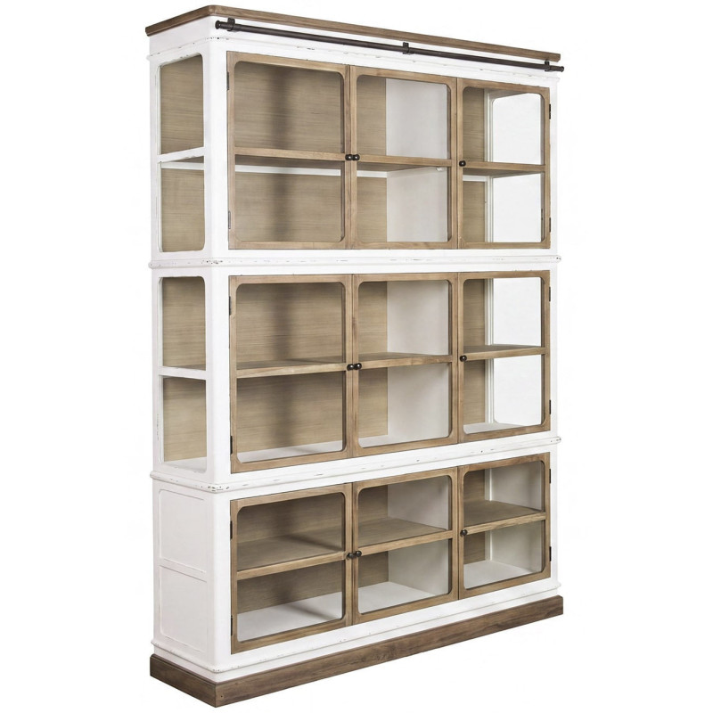 Vitrine bibliothèque bois et verre...