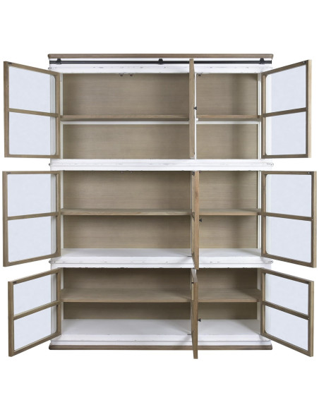 Vitrine bibliothèque bois et verre 180x45x240 cm Velmora