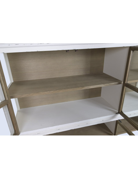 Vitrine bibliothèque bois et verre 180x45x240 cm Velmora