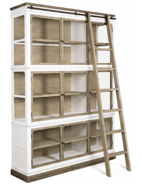 Vitrine bibliothèque bois et verre 180x45x240 cm Velmora